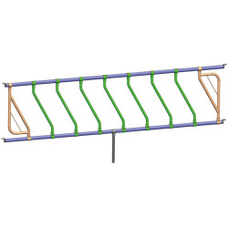 Barre d'encolure oblique Ø 42 mm avec coquilles Ø 60 mm
