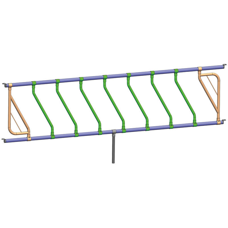 Barre d'encolure oblique Ø 42 mm avec coquilles Ø 60 mm