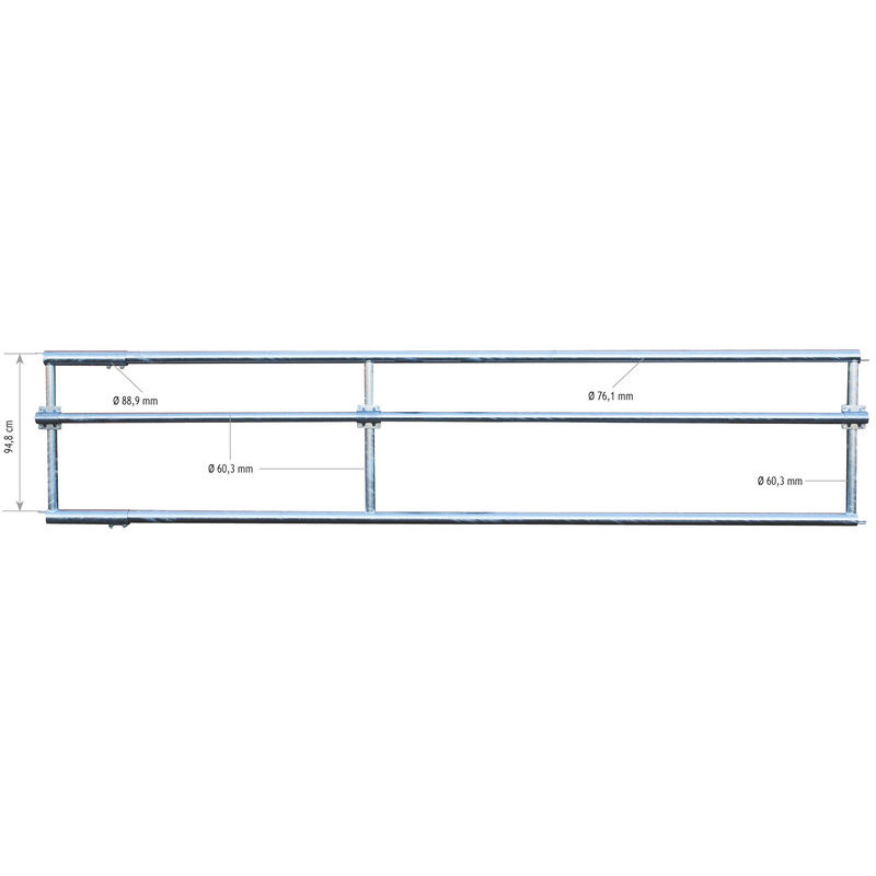 Panneau d'alimentation libre-service 3 lisses Ø 76 mm - 4 m