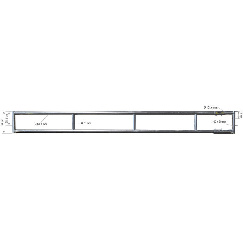 Panneau d'alimentation libre-service 2 lisses Ø 88 mm - 6 m