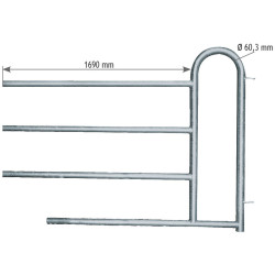 Embout avant passage d'hommes 4 lisses Ø 48,3 mm H.1,15 m