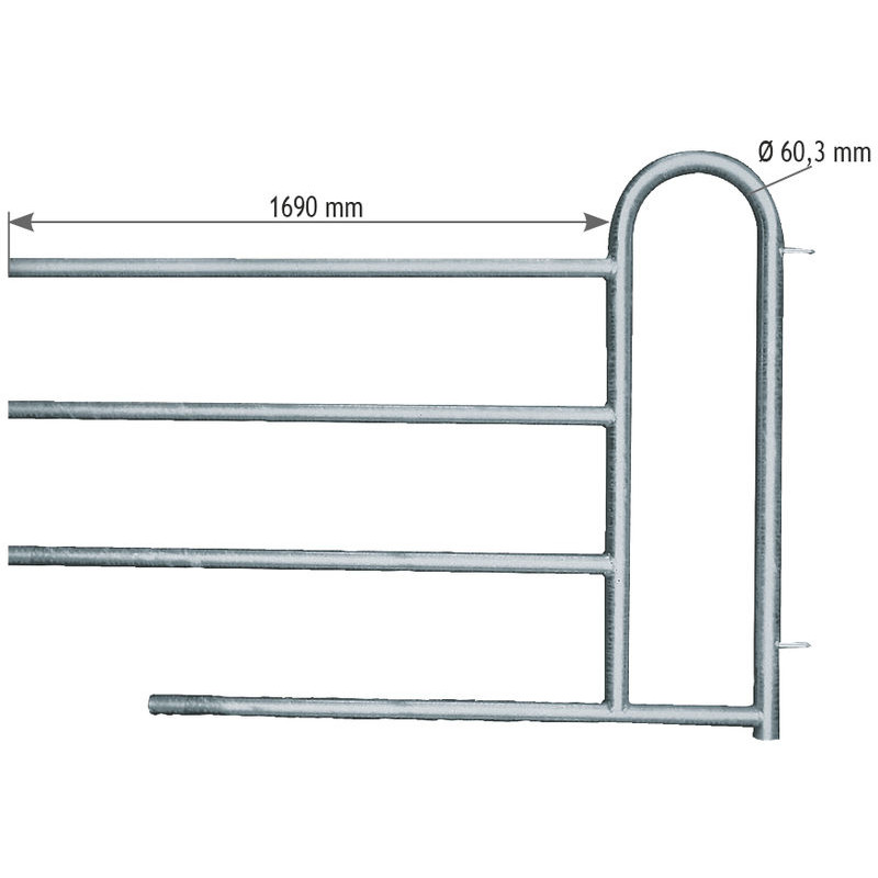 Embout avant passage d'hommes 4 lisses Ø 48,3 mm H.1,15 m