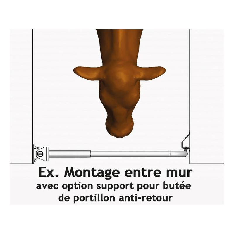 Portillon 2 lisses extensible anti-retour pour passage d'animaux ou couloir Portillon 2 lisses extensible anti-retour pour passage d'animaux ou couloir