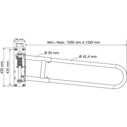 Portillon 2 lisses extensible anti-retour pour passage d'animaux ou couloir Portillon 2 lisses extensible anti-retour pour passage d'animaux ou couloir