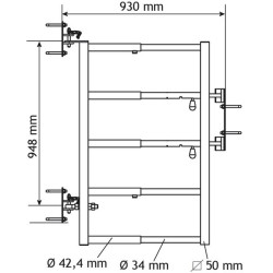 Portillon 5 lisses extensible avec verrou EASYLOCK pour passage d'animaux