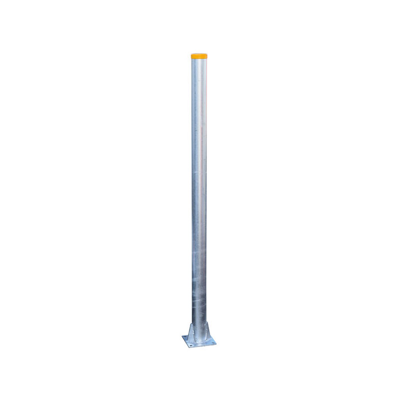Poteau nu renforcé sur platine Ø 102 mm - H. 1,98 m - Epais. 5 mm
