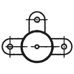 Poteau 3 directions - Ø 102 mm - à sceller Poteau 3 directions - Ø 102 mm - à sceller