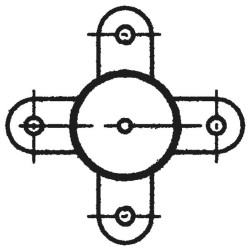 Poteau 4 directions - Ø 102 mm - à sceller Poteau 4 directions - Ø 102 mm - à sceller