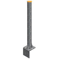 Poteau nu Ø 102 mm sur platine pour pose sur muret