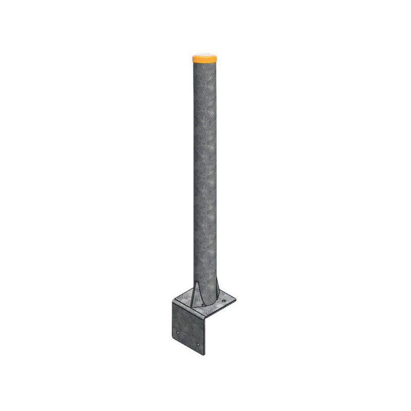 Poteau nu Ø 102 mm sur platine pour pose sur muret