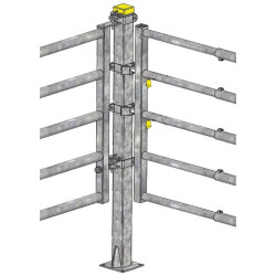 1/2 Bride "EASYLOCK" pour poteau carré 90x90 mm