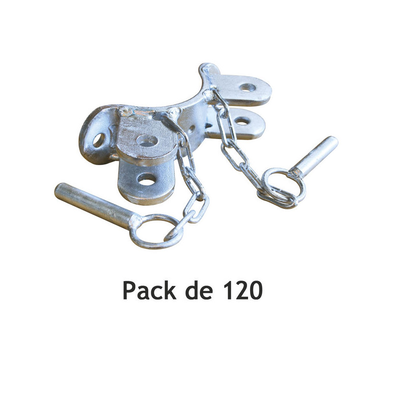 1/2 bride 2 directions à 90° pour poteau rond Ø 102 mm  - Pack de 120