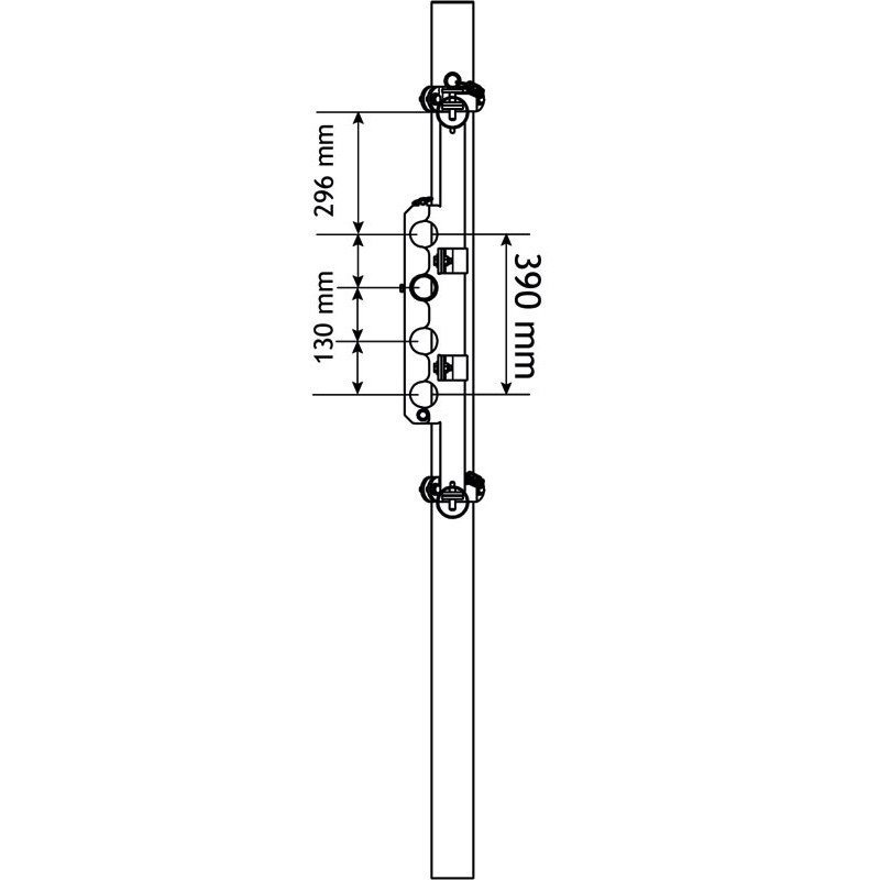 Panneau d'alimentation libre-service 3 lisses Ø 76 mm - 5 m à fermeture rapide