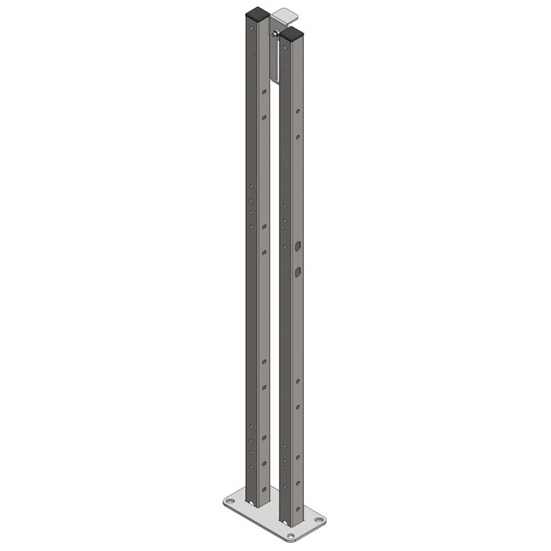 Poteau arrière sur platine avec butée de cloison pour cases à veaux PM et GM Poteau arrière sur platine avec butée de cloison pour cases à veaux PM et GM