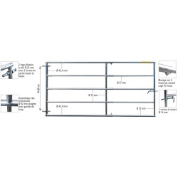 Porte de prairie extensible 2 à 3 m Porte de prairie extensible 2 à 3 m