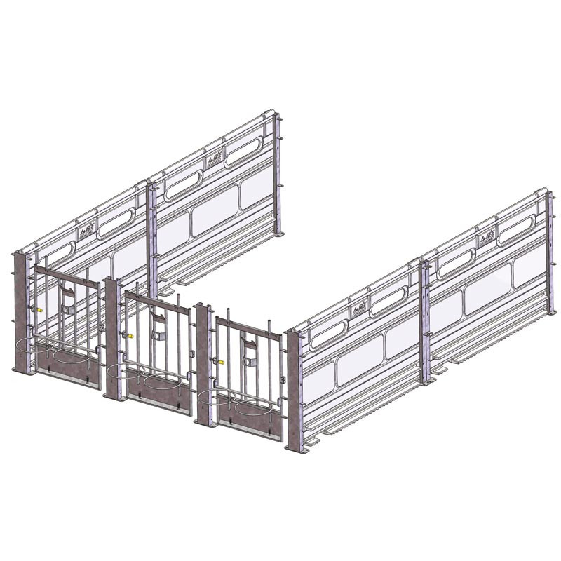 Façade pour case à veaux métallique galvanisée