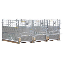 Cloison tôlée et barreaudée pour case à veaux métallique galvanisée Cloison tôlée et barreaudée pour case à veaux métallique galvanisée