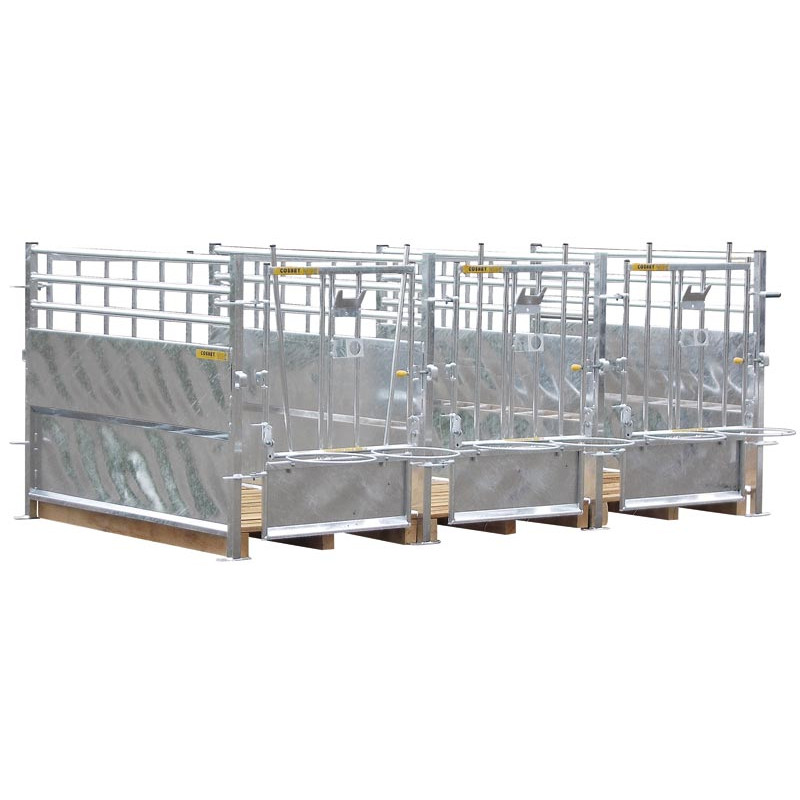 Cloison tôlée et barreaudée pour case à veaux métallique galvanisée Cloison tôlée et barreaudée pour case à veaux métallique galvanisée