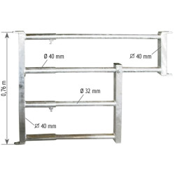 Portillon extensible avec passage d'abreuvoir - Long. 0,85 à 1,20 m