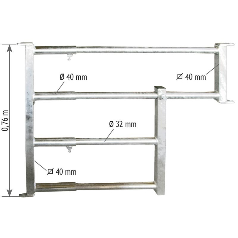 Portillon extensible avec passage d'abreuvoir - Long. 0,85 à 1,20 m