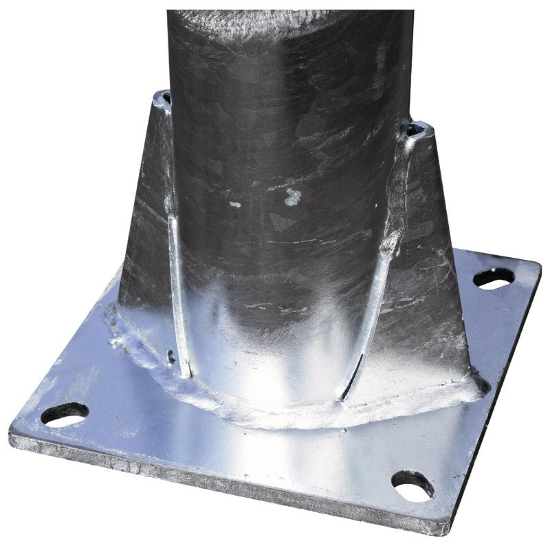 Poteau nu Ø 76 mm sur platine Poteau nu Ø 76 mm sur platine