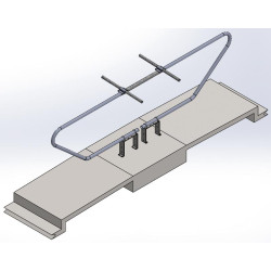 Support de fixation au sol droit réhaussé pour bat-flanc de logette