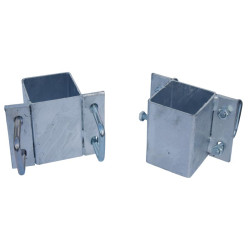 Bride de fixation avec 4 étriers carré de 60 mm pour poteau carré 80x80 mm