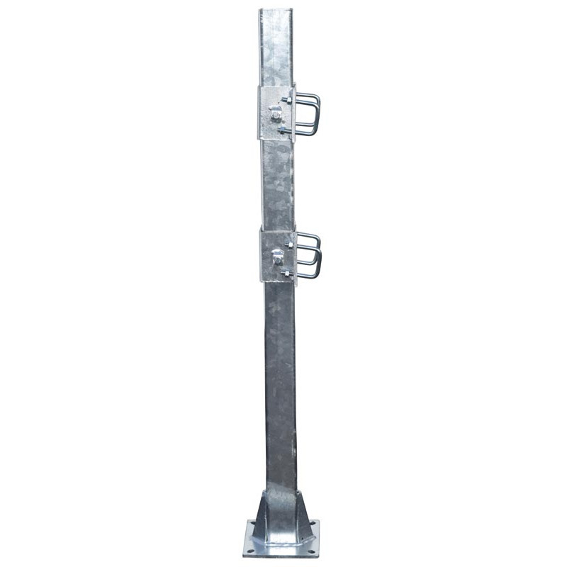 Bride de fixation avec 4 étriers carré de 60 mm pour poteau carré 80x80 mm