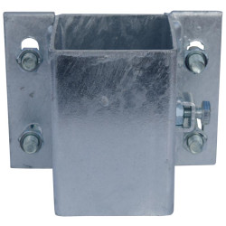 Bride de fixation avec étriers Ø 49 mm pour poteau carré 80 mm