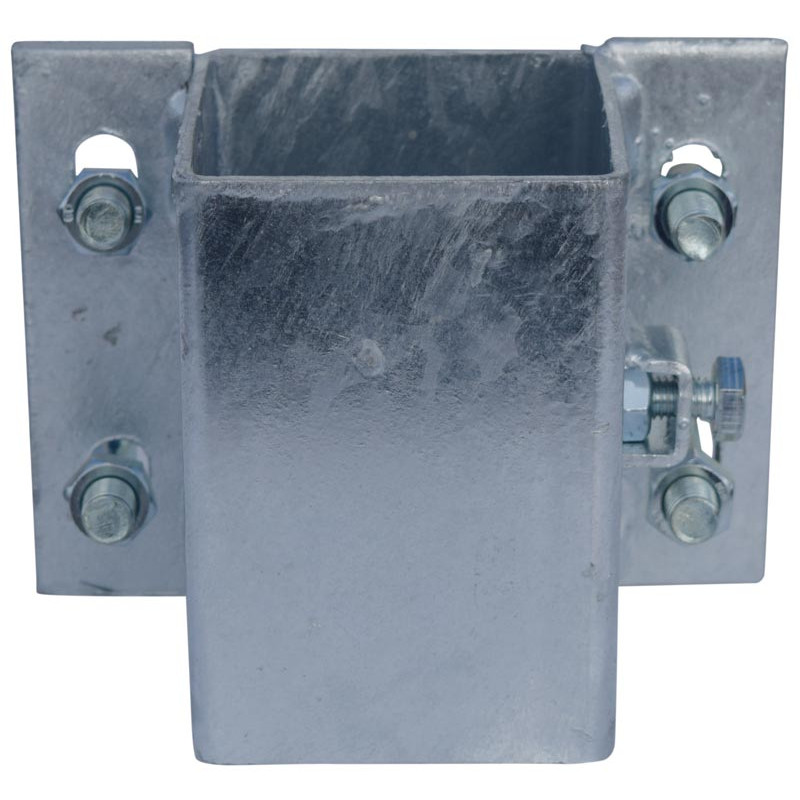 Bride de fixation avec étriers Ø 49 mm pour poteau carré 80 mm