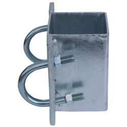 Bride de fixation avec étriers Ø 49 mm pour poteau carré 80 mm