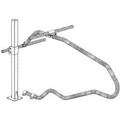 Bride de fixation avec étriers Ø 49 mm pour poteau carré 80 mm