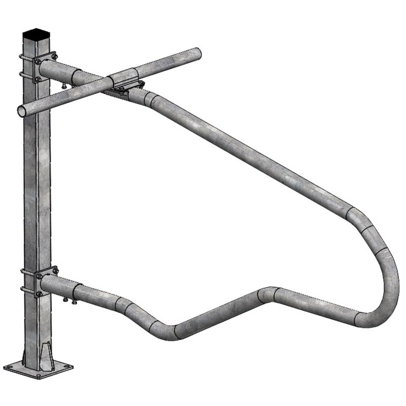 Poteau carré 80x80 mm sur platine Poteau carré 80x80 mm sur platine