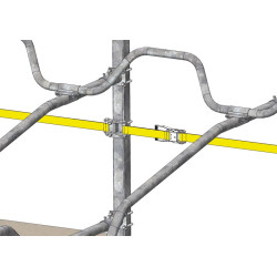 Platine intermédiaire de départ et d'arrivée pour sangle anti-avancement
