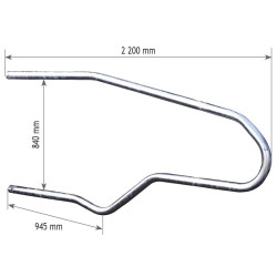 Bat-flanc de logette vache adulte - EUROPE - L.2200 x h.840 mm