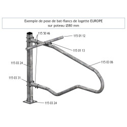 Bat-flanc de logette vache adulte - EUROPE - L.2200 x h.840 mm