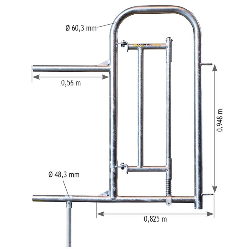 Embout passage d’homme à portillon pour cornadis Confort
