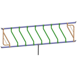 Barre d'encolure oblique Ø 42 mm avec coquilles Ø 60 mm