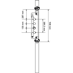 Panneau d'alimentation libre-service 3 lisses Ø 76 mm - 4 m à fermeture rapide