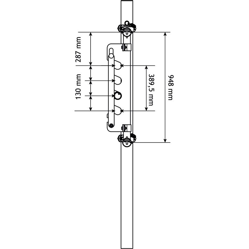 Panneau d'alimentation libre-service 3 lisses Ø 76 mm - 4 m à fermeture rapide