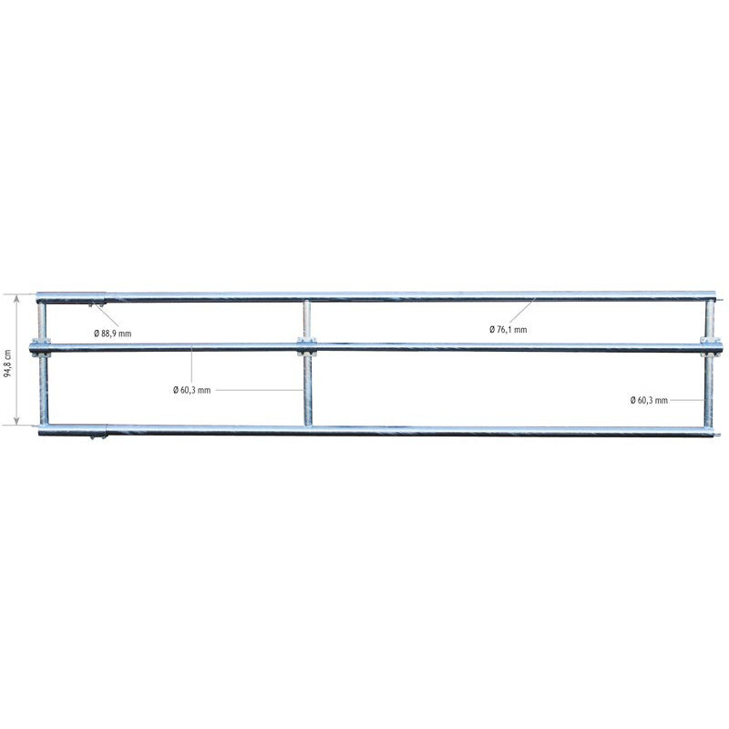 Panneau d'alimentation libre-service 3 lisses Ø 76 mm - 4 m