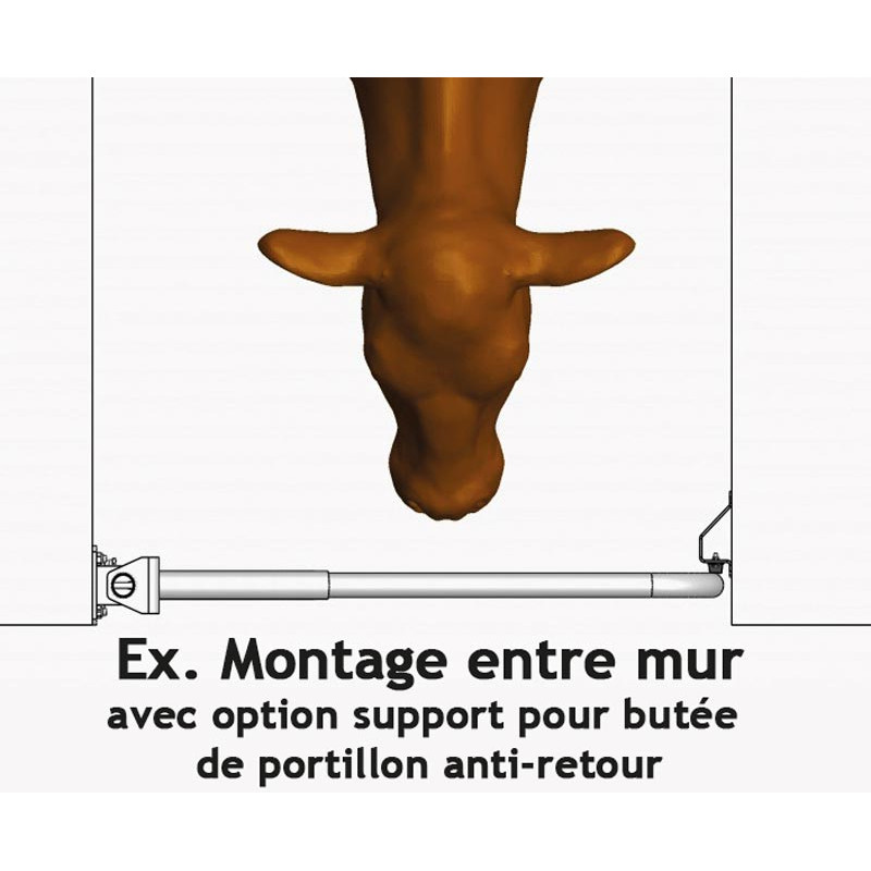 Portillon 2 lisses extensible anti-retour pour passage d'animaux ou couloir Portillon 2 lisses extensible anti-retour pour passage d'animaux ou couloir