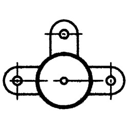 Poteau 3 directions - Ø 102 mm - à sceller