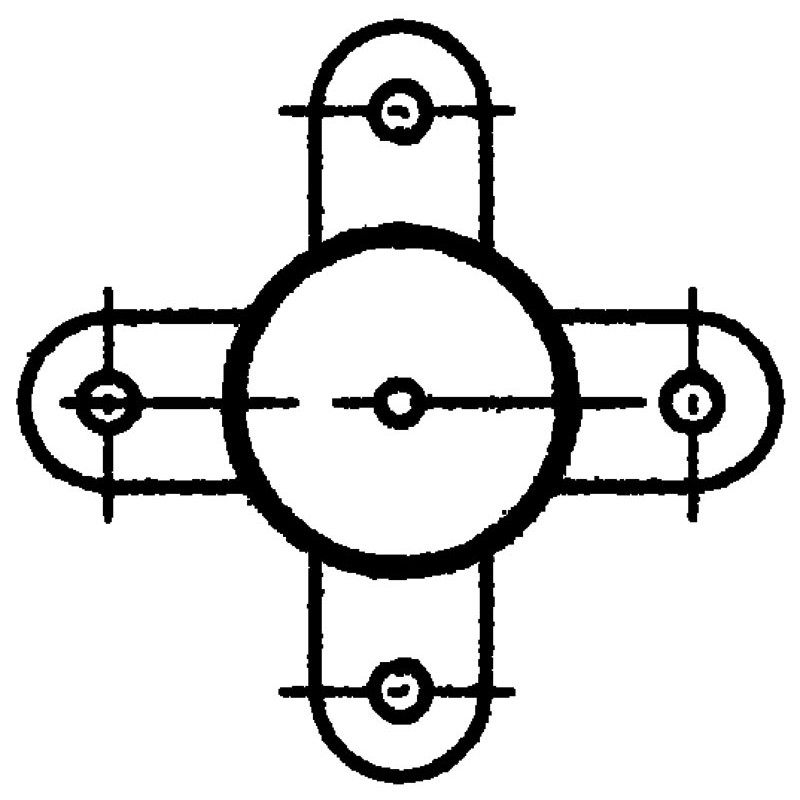 Poteau 4 directions - Ø 102 mm - à sceller Poteau 4 directions - Ø 102 mm - à sceller
