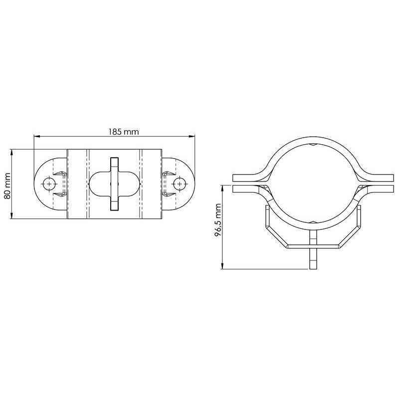 1/2 Bride "EASYLOCK" pour poteau Ø 102 mm