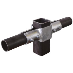 Coquille carrée 80x80 mm pour pose bat-flancs nu sur poteau 80x80 mm - Double rangée
