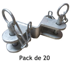 1/2 bride carrée 90 x 90 mm 2 directions - Pack de 20