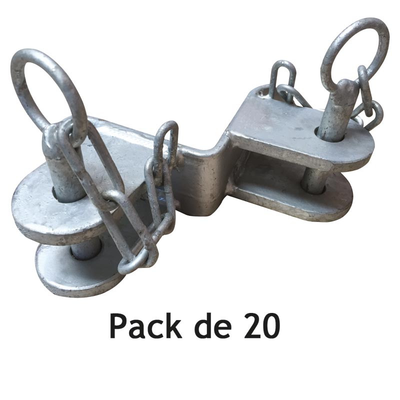 1/2 bride carrée 90 x 90 mm 2 directions - Pack de 20 1/2 bride carrée 90 x 90 mm 2 directions - Pack de 20