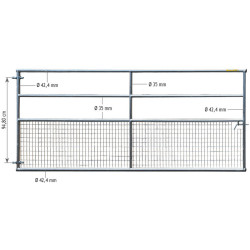 Barrière ovins fixe semi-grillagée 3 m