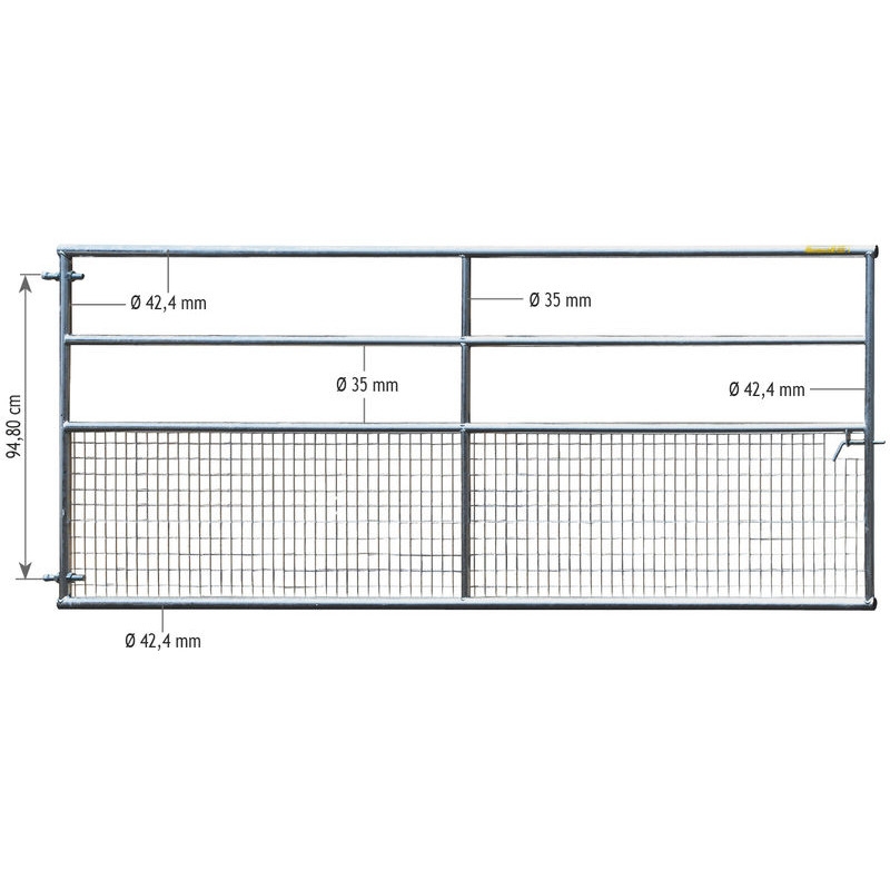 Barrière ovins fixe semi-grillagée 3 m